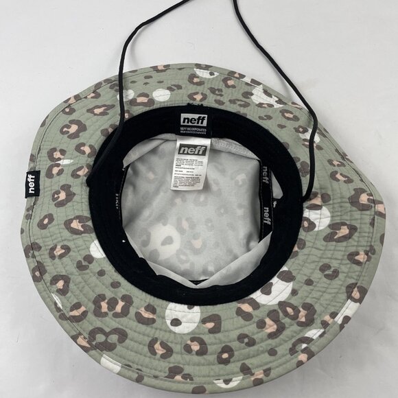 Neff Boonie Hat Adult OS Leopard Print Chin Strap Poly Canvas - Picture 7 of 10